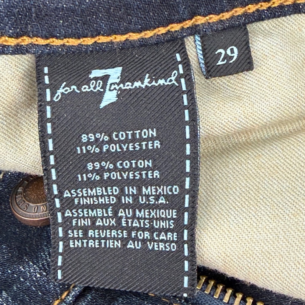 7 For All Mankind Slimmy Jeans Womens 29 Dark‎ Wash Slim Fit Denim - Picture 2 of 7